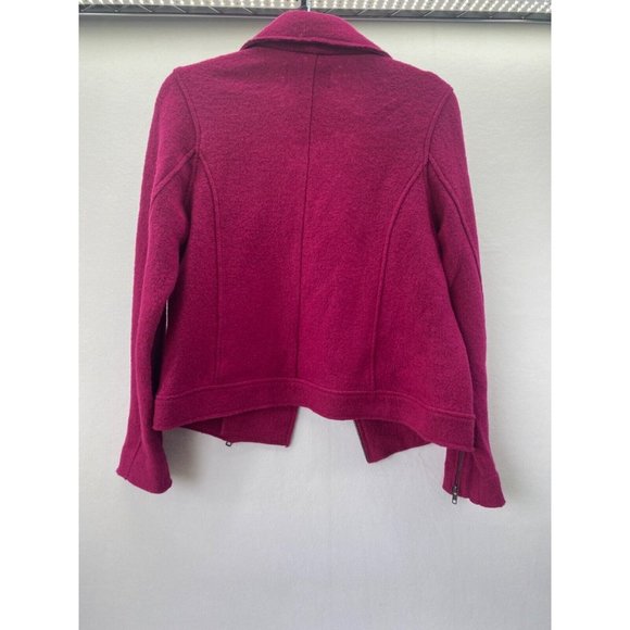 TAHARI Womens Fuchsia Moto Jacket Wool Size Small - Picture 6 of 8